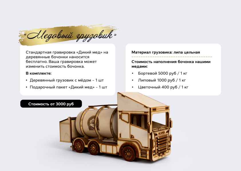 Презентация дикого мёда. Медовый грузовик
